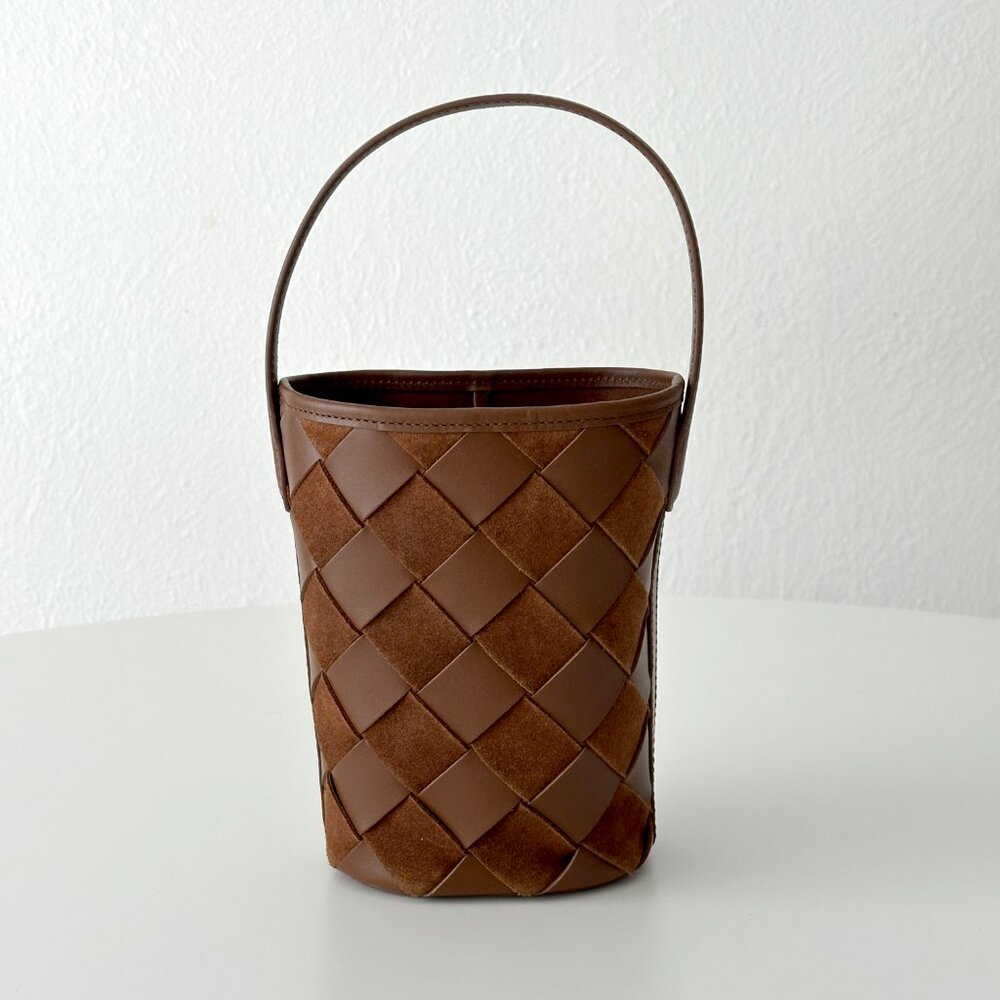 New JCREW Woven Suede Leather Bucket Bag